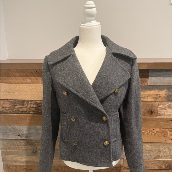 Smythe Jackets & Blazers - Smythe Charcoal Double-Breasted Pea Coat
